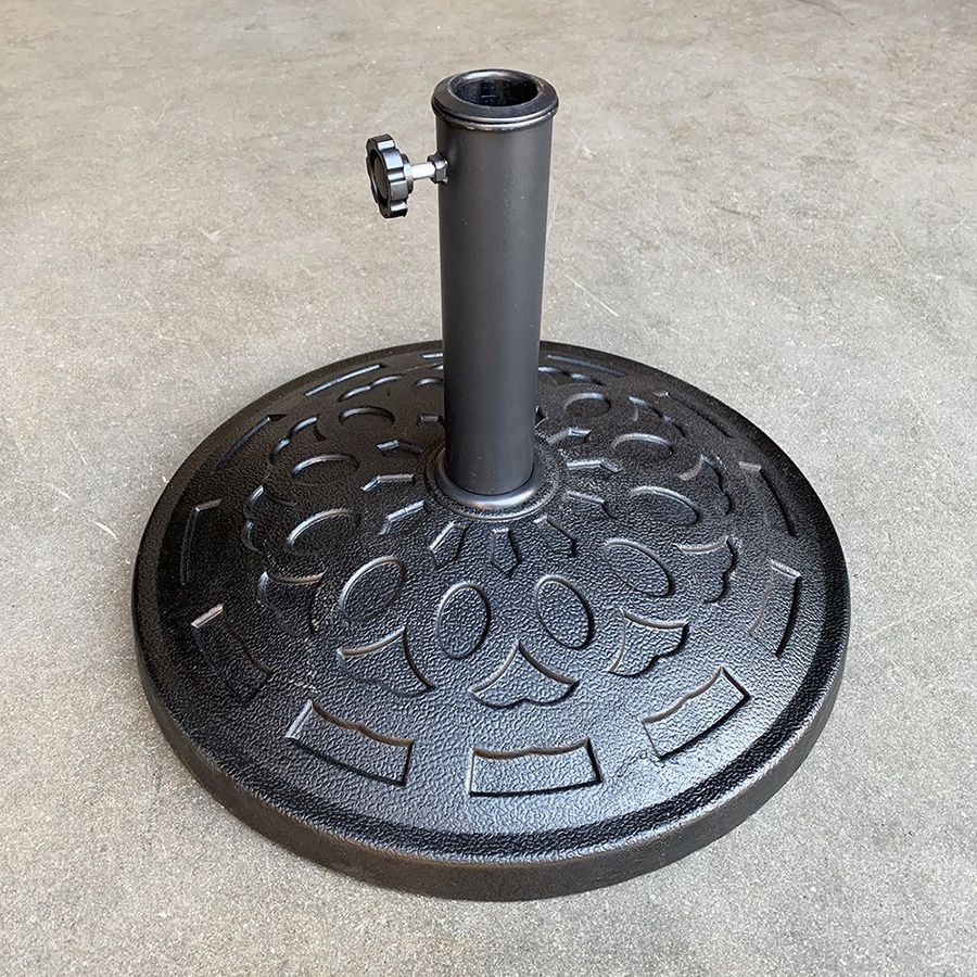 (NEW) $30 Patio Umbrella Base 19” Round Stand Outdoor Garden Market, Weight 30lbs