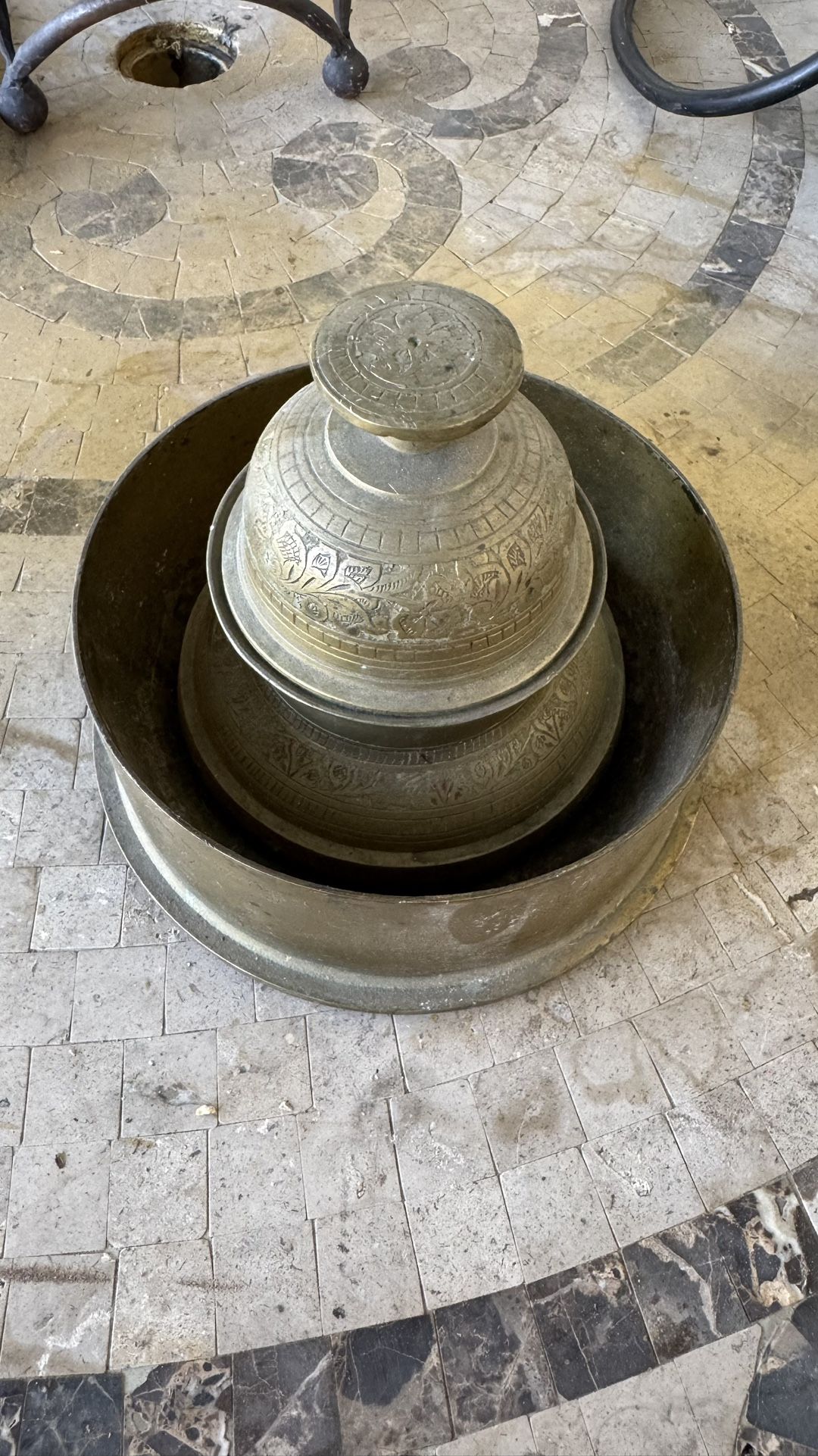 Antique Vintage Brass Tibetan Bell, 50 Caliber Shell