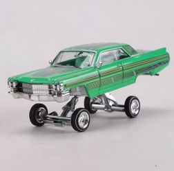 97 M 1:64 1964 Cadillac Coupe DeVille Lowrider Diecast Green
