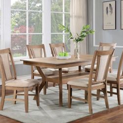 Beautiful! 7-pc Dining Table Set Natural Color