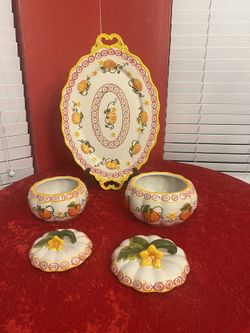 TEMP-TATION BY TARA CERTIFIED HAND PAINTED HAND CRAFTED (5pc) PUMPKIN PATCH