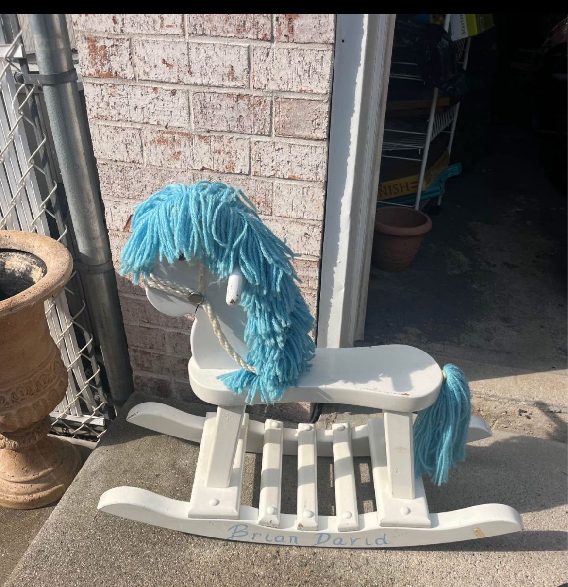 Wooden rocking horse