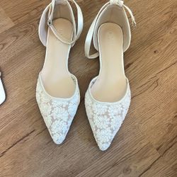 Wedding Bridal Shoes Flats Size 10