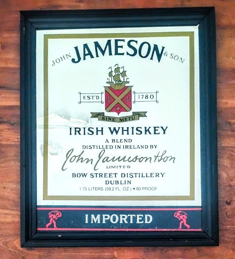 Jameson Irish Whiskey Bar Pub Mirror
Great for a Man Cave or Home Bar!
Approximately 22.5x18"