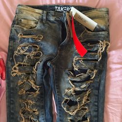 Stacked Jeans, Taupe Color