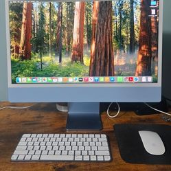 Apple  Imac M3, Blue Color, 24 inch. 256GB SSD, 8GB DDR5 Ram,  8Cores. 4 TypeC On Back, NO TRADES, Cash Only, Hablo Espanol, No Delivery.