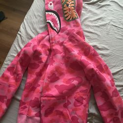 Pink Bape Hoodie Size L