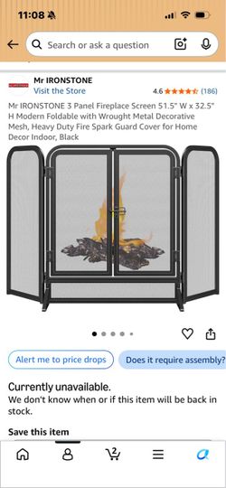 Fires screen with doors