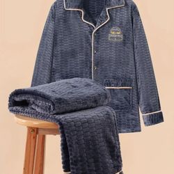 Men's Coral Fleece Pajama Set – Stylish and Warm