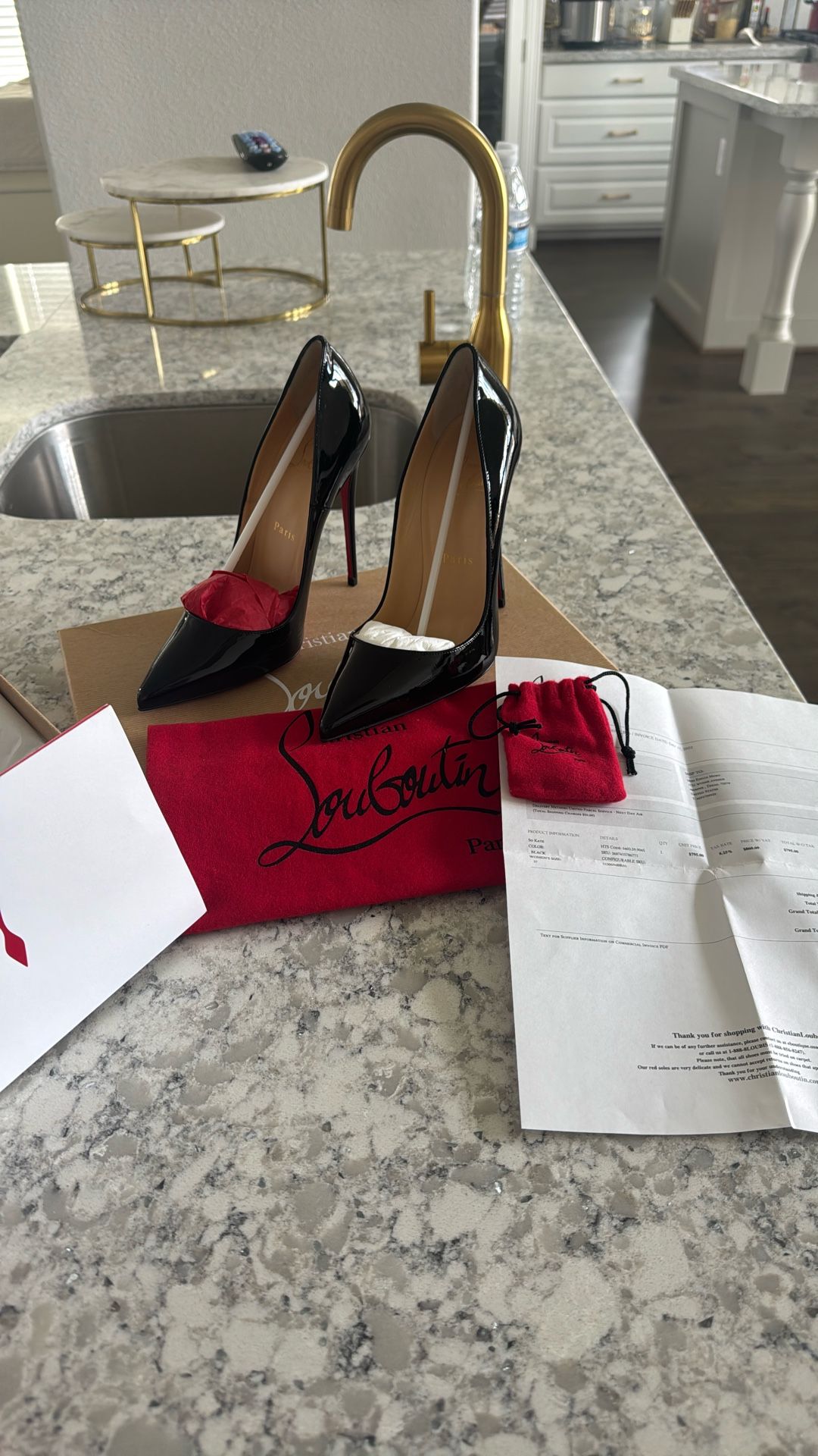 Christian Louboutin Red Bottoms Black Heels Size 37