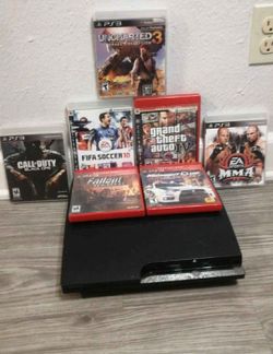 Sony Playstation 3 PS4 Slim 320GB, 2 controllers and 7 games
