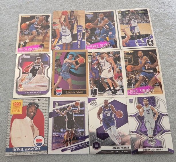 Lot of 12 Sacramento Kings MBA Basketball Cards 