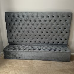 Queen - Tufted Velvet Platform Bed w/ Storage