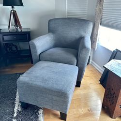 Chair And ottoman Gray