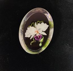 1950s Vintage Lucite Orchid Pin