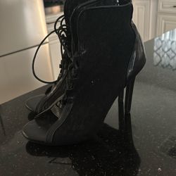 Lace Black Heels  