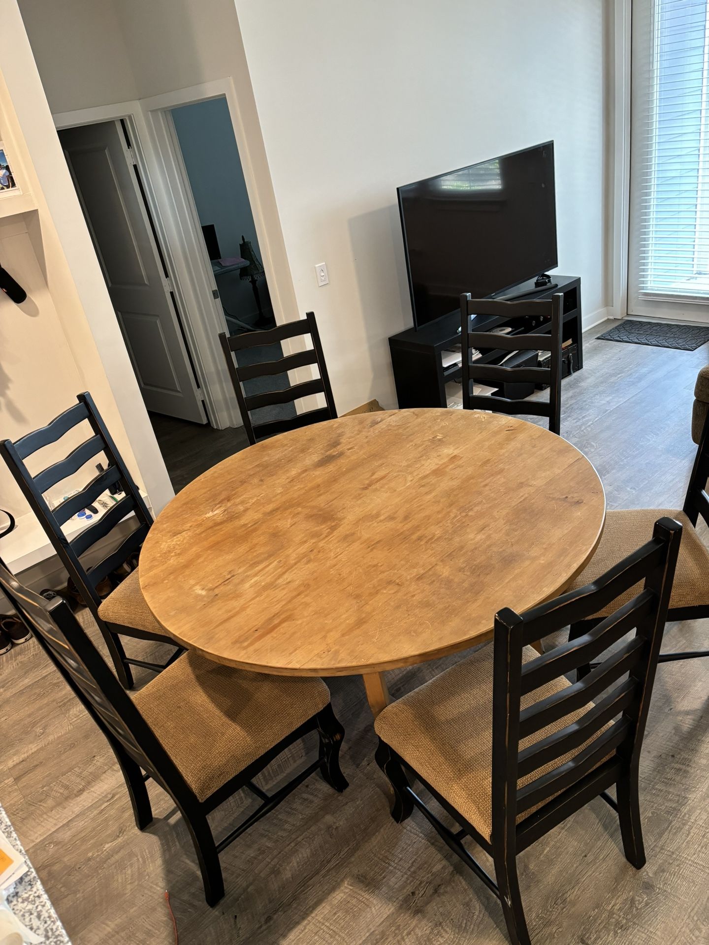 Dining room table and Six chairs