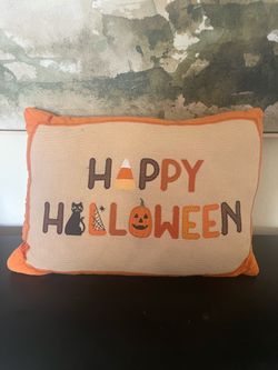 Happy Halloween embroidered accent pillow