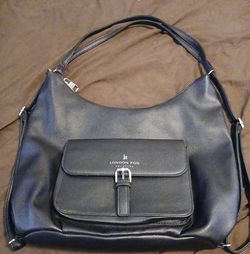 London Fog Collection Black Hobo Handbag