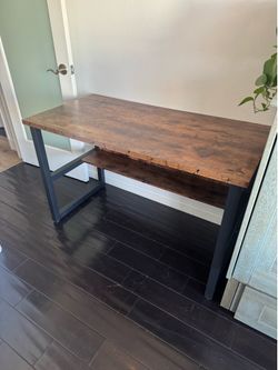 Rustic Wood Desk w/ Metal Frame