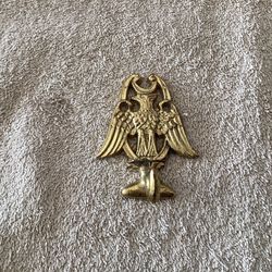 American Eagle Brass Coat Hanger 3.5” 