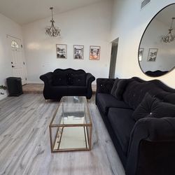 ✨ FOR SALE: Custom Velvet Sofa Set – Like New ✨