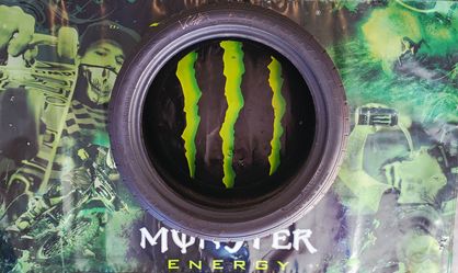 Vaughn Gittin Jr Autographed Tire & Monster Banner