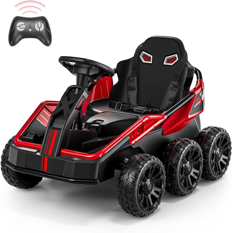 24V Ride on Toys for Big Kids, 6 Eva Wheels UTV, 4x75W 5.9MPH Powerful Electric Car, 4WD/2WD Switch, Parent Remote, 4 Shock Absorbers, Ideal Gift for 