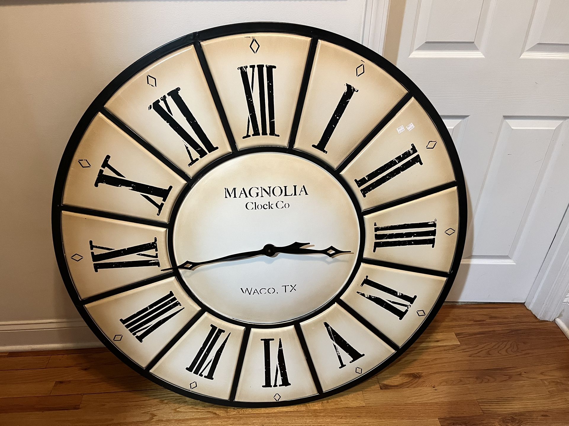 Reduced 48” Magnolia Home Village Wall Clock by Johanna Gaines