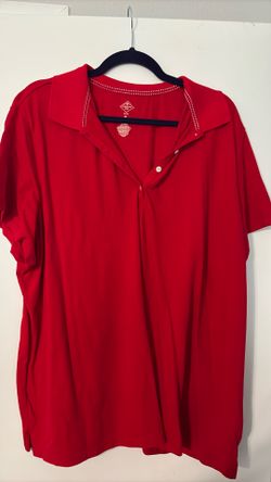 Red Polo 4 Button