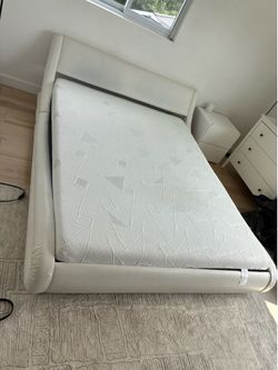 Queen bed frame and night stand