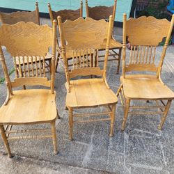 Set Of 4 Solid Wooden Chairs