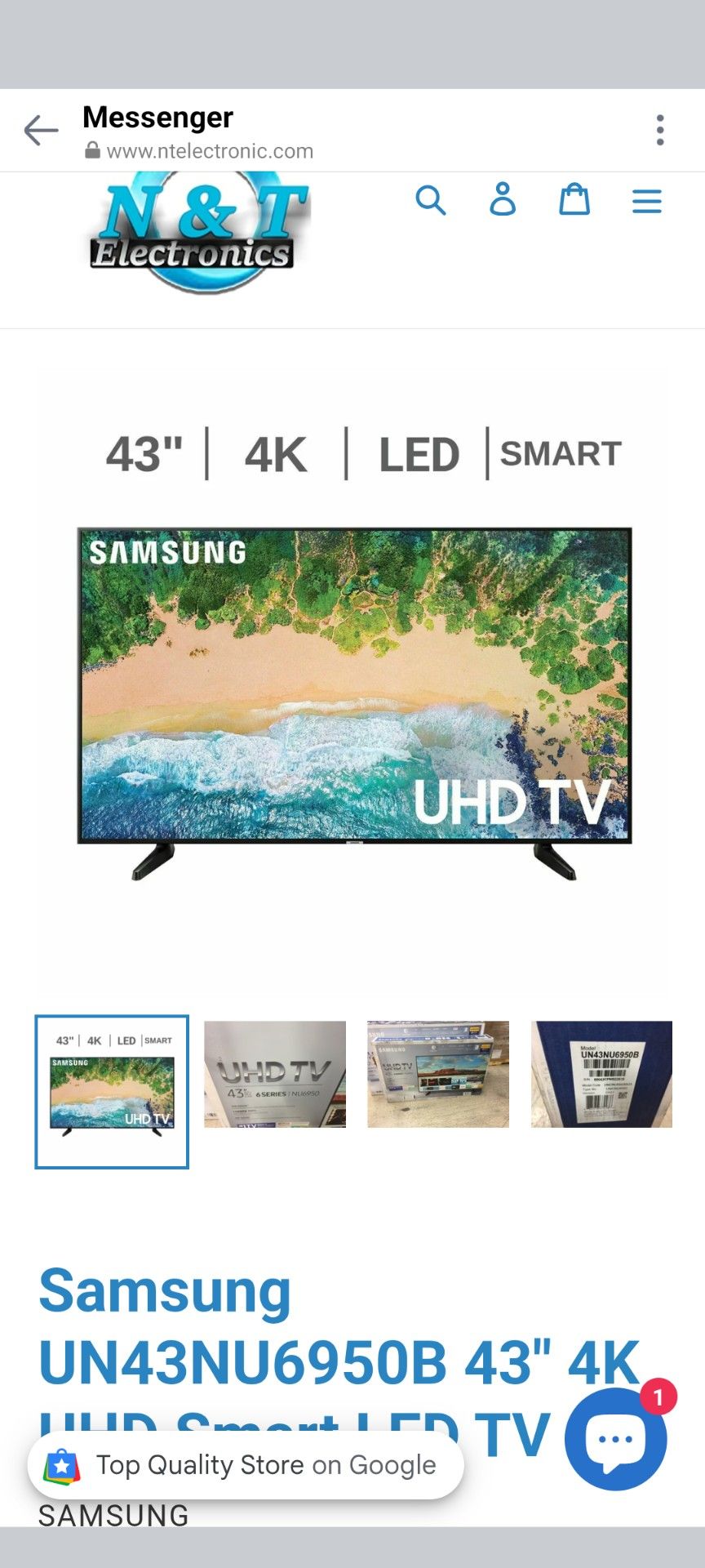 Samsung UN43NU6950B 43" 4K UHD Smart LED TV