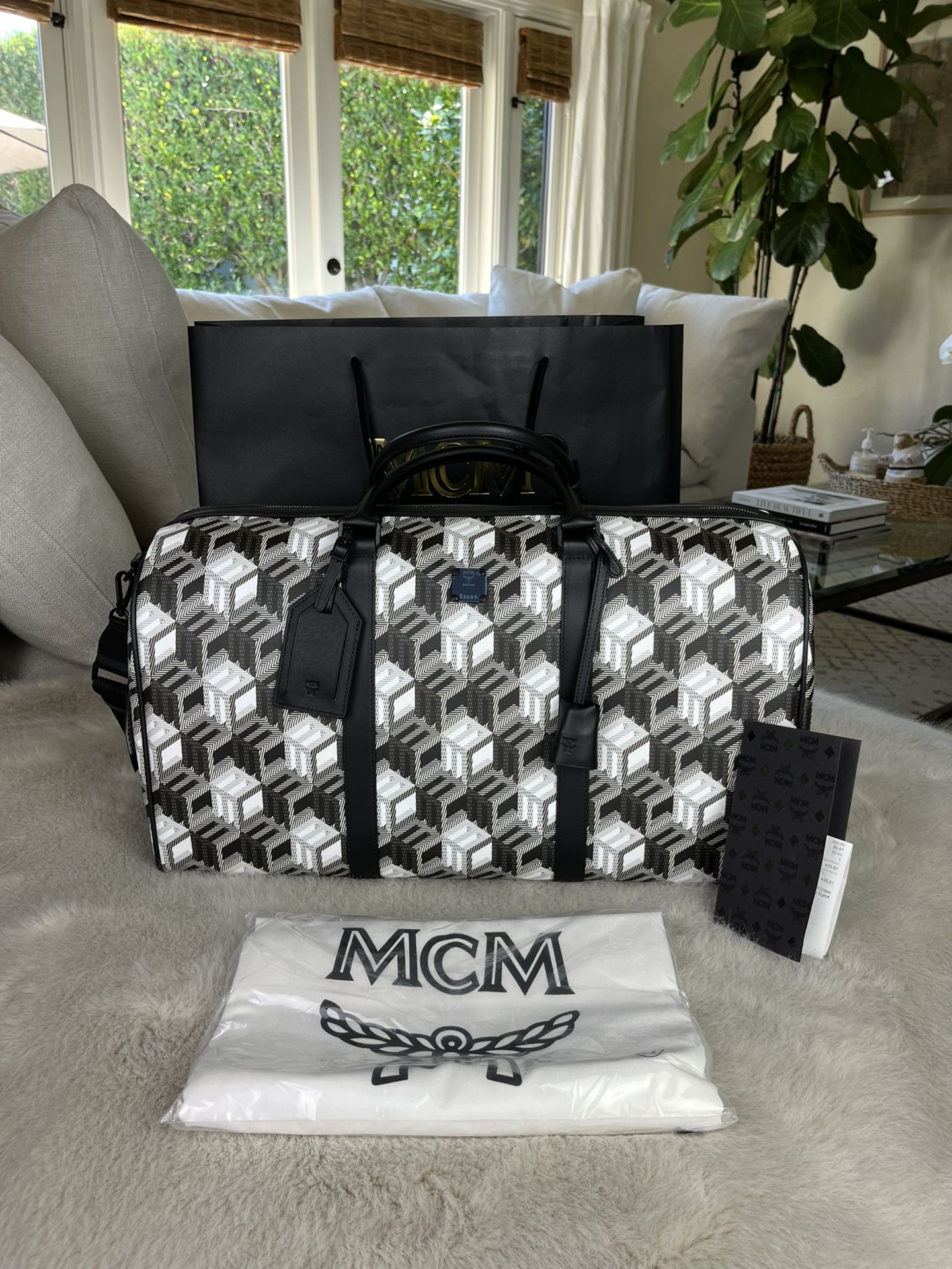 MCM: Ottomar Weekender Bag in Cubic Monogram Canvas