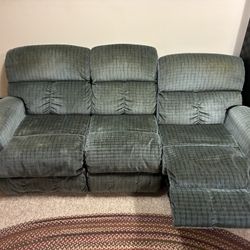 Three Seat Couch 1-side Reclines. 