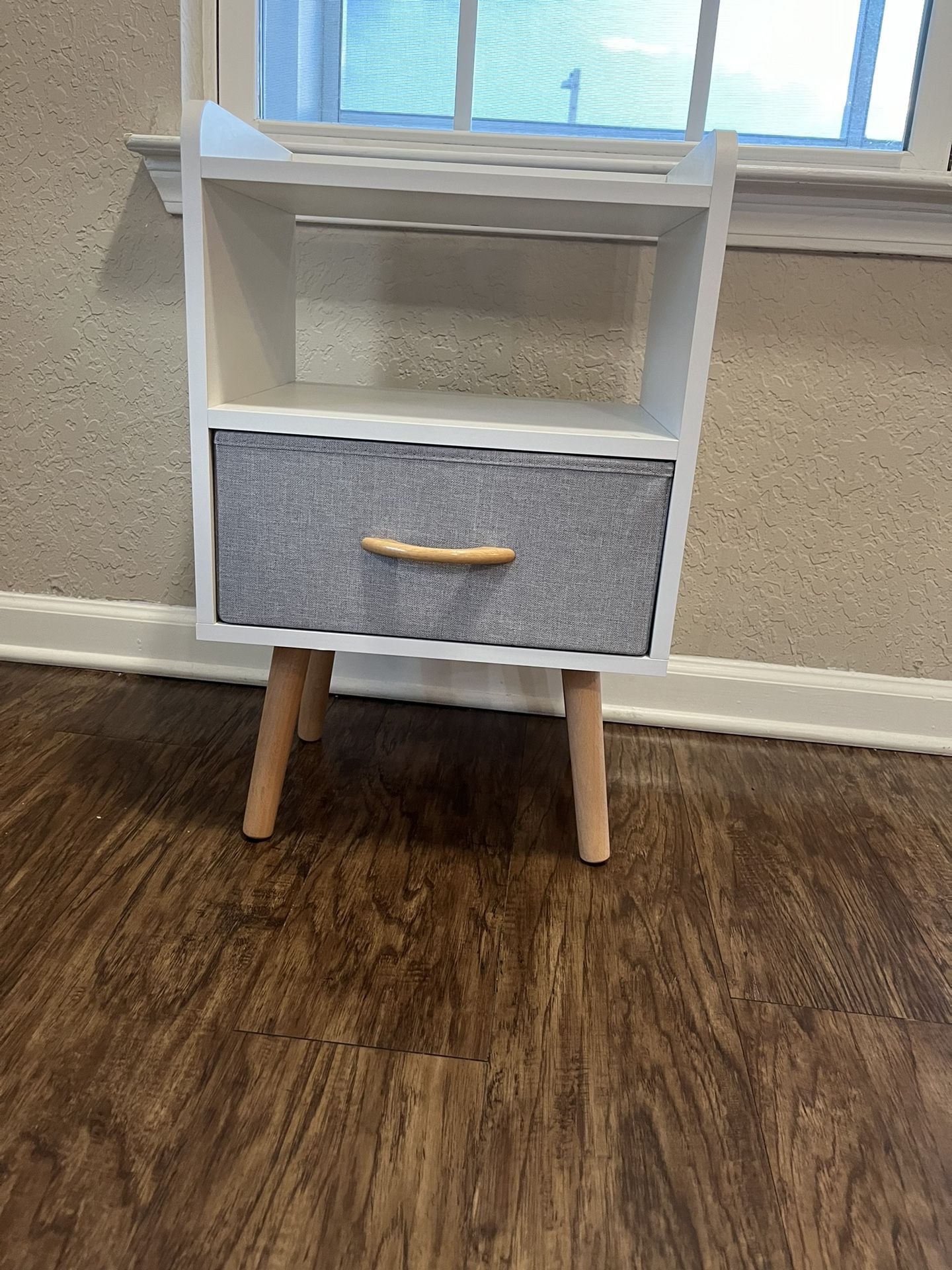 Amazon LUCKNOCK Nightstand With Fabric Drawer