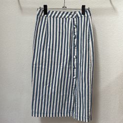 Forever 21 Blue & White Stripes Pencil Skirt