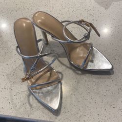 Silver High Heels