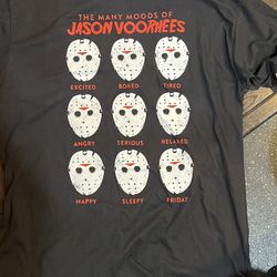 Friday The 13th Many Moods Of  Jason Voorhees T-shirt Size: Large New With Tags