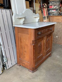 Antique Cabinet with Marble Top