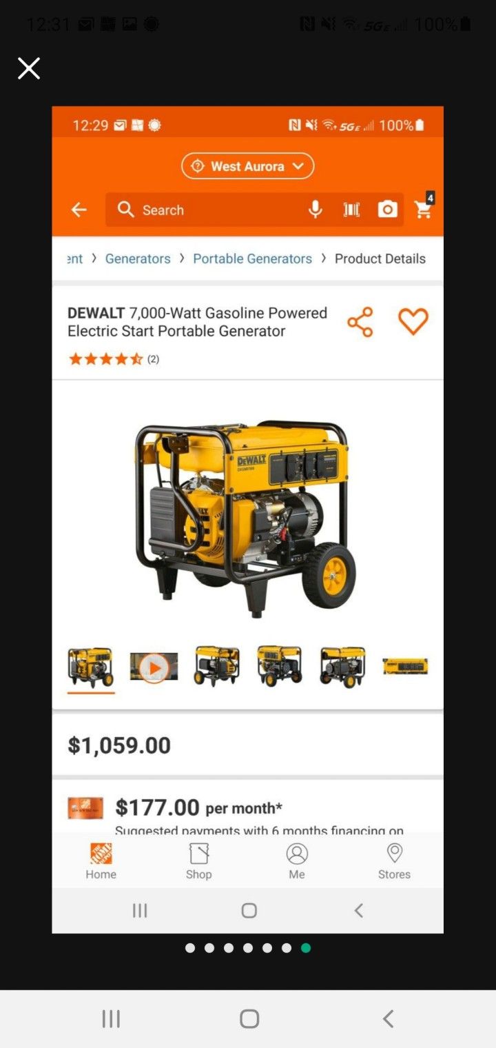 DeWalt 7,000 Watt Generator