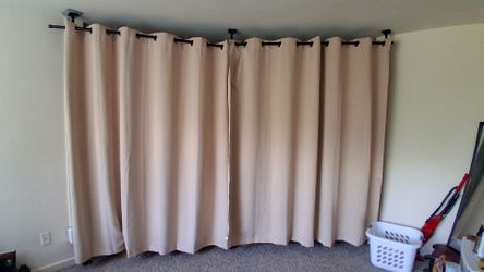 Room divider 2 curtains with curtain rods