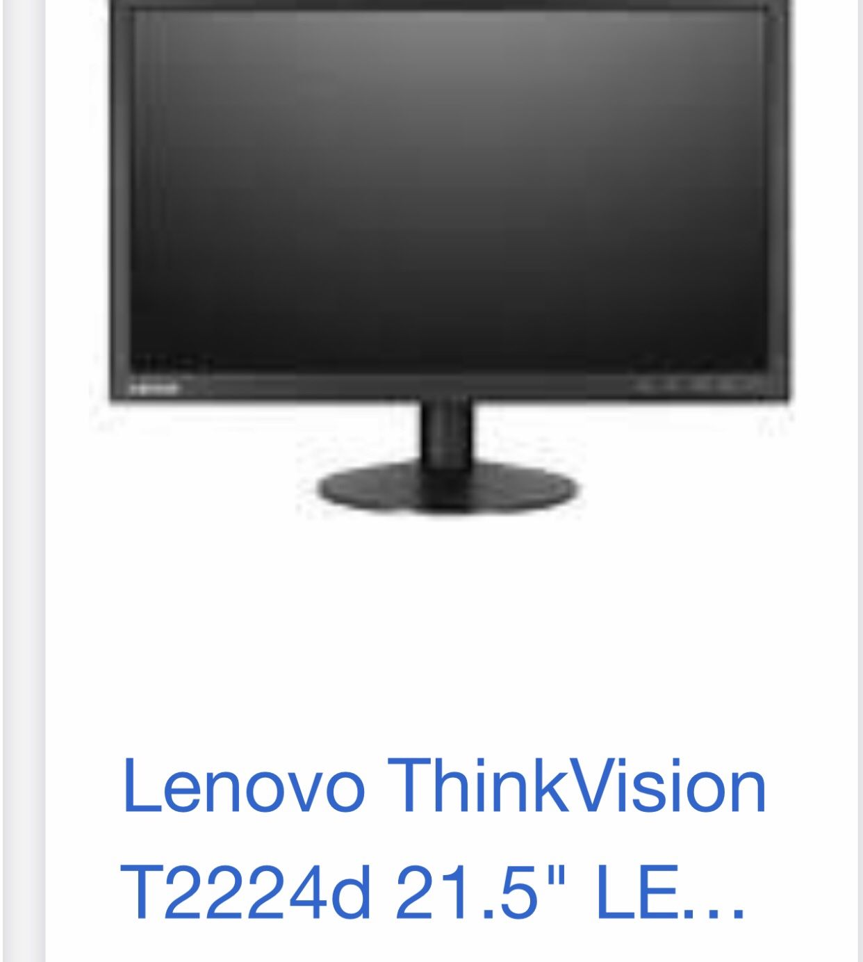 Lenovo think vision LED monitor