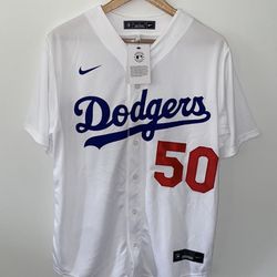 LA Dodgers White Jersey For Mookie Betts #50 New With Tags Available All Sizes 