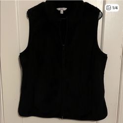 Croft And Barrow Black Fleece Vest… Size XL