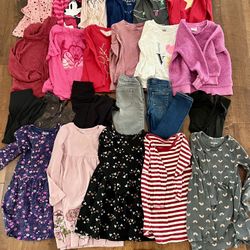 Little Girls 23 Piece Clothes Clothing Lot Bundle Size 5T Pants Long Sleeve Shirts Sweaters Dresses
