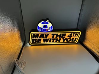 R2-D2 May the 4th Illuminated Display | High-Detail 3D Printed LED Lightbox