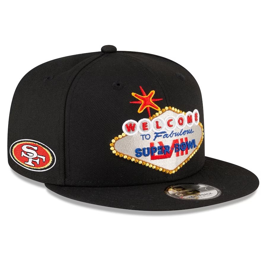 San Francisco 49ers New Era Super Bowl LVIII Tarmac 9FIFTY Snapback Hat - Black