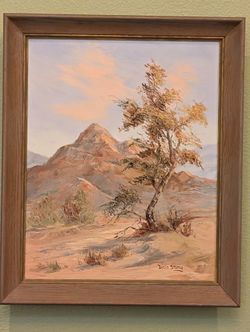 Signed Original Desert Landscape Oil Painting