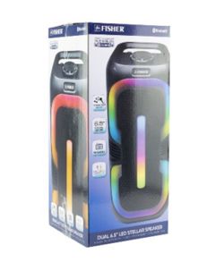 Fisher Dual 6.5" LED Flame Light Speaker - Black NEW